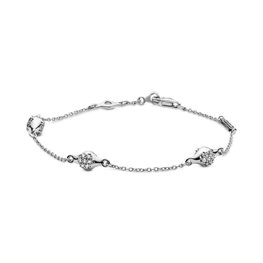 Modern LovePods silver bracelet with CZ