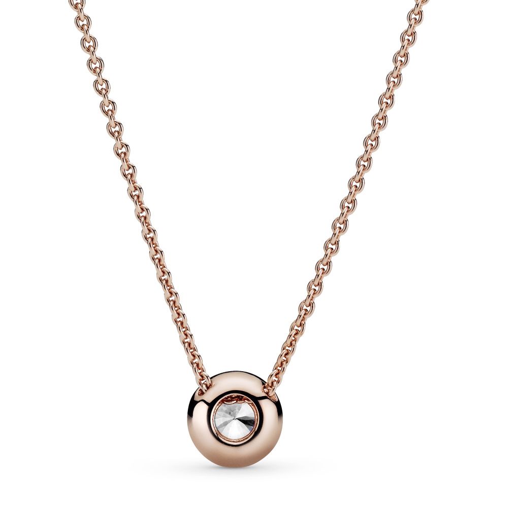 14k rose gold-plated necklace with CZ