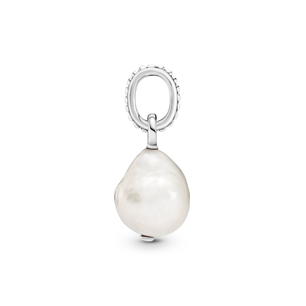 Sterling silver pendant with baroque white freshwater cultured pearl