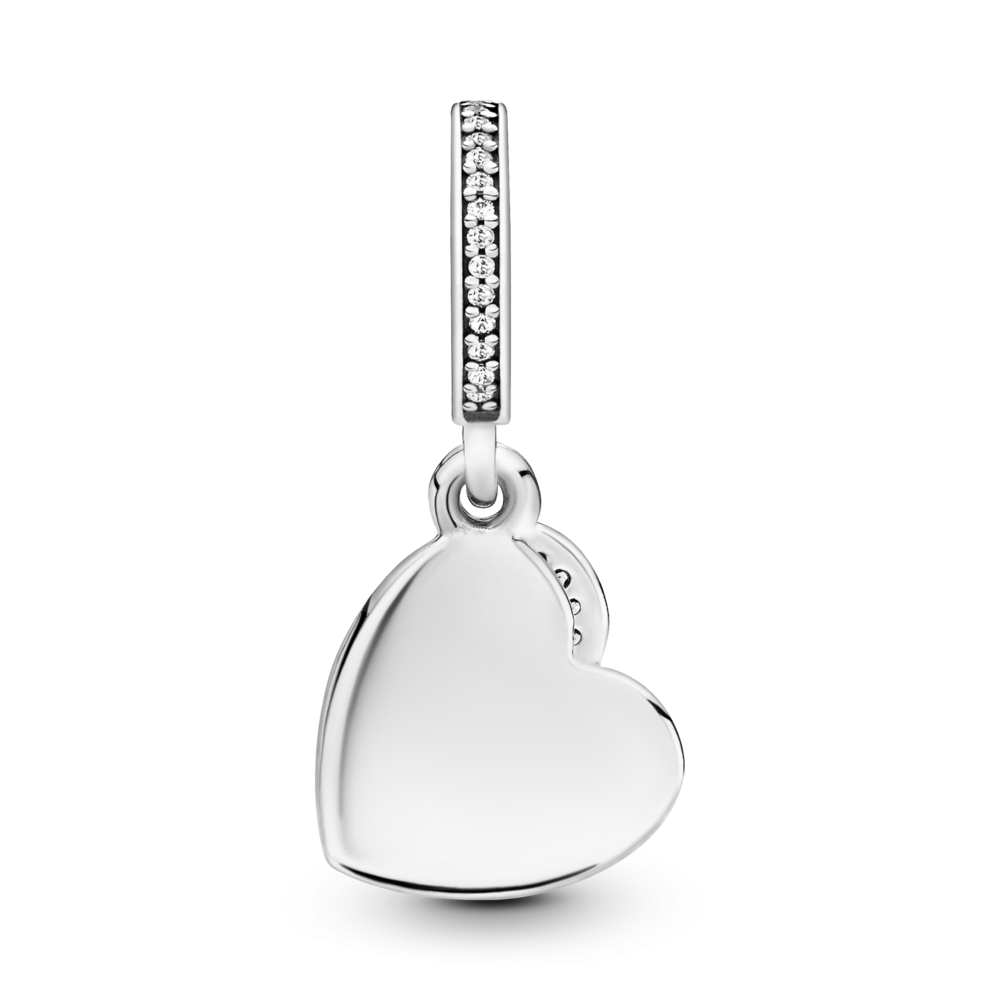 Forever friends heart silver dangle with CZ