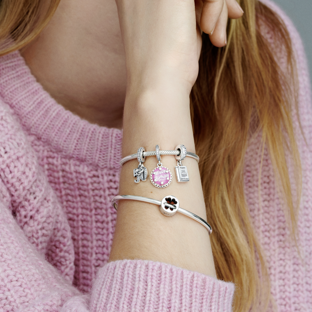 50 silver dangle with CZ
