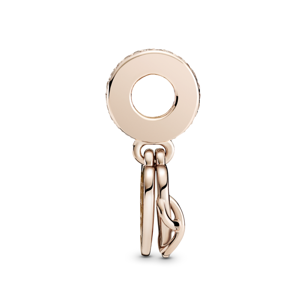 Heart and infinity 14k rose gold-plated dangle with CZ