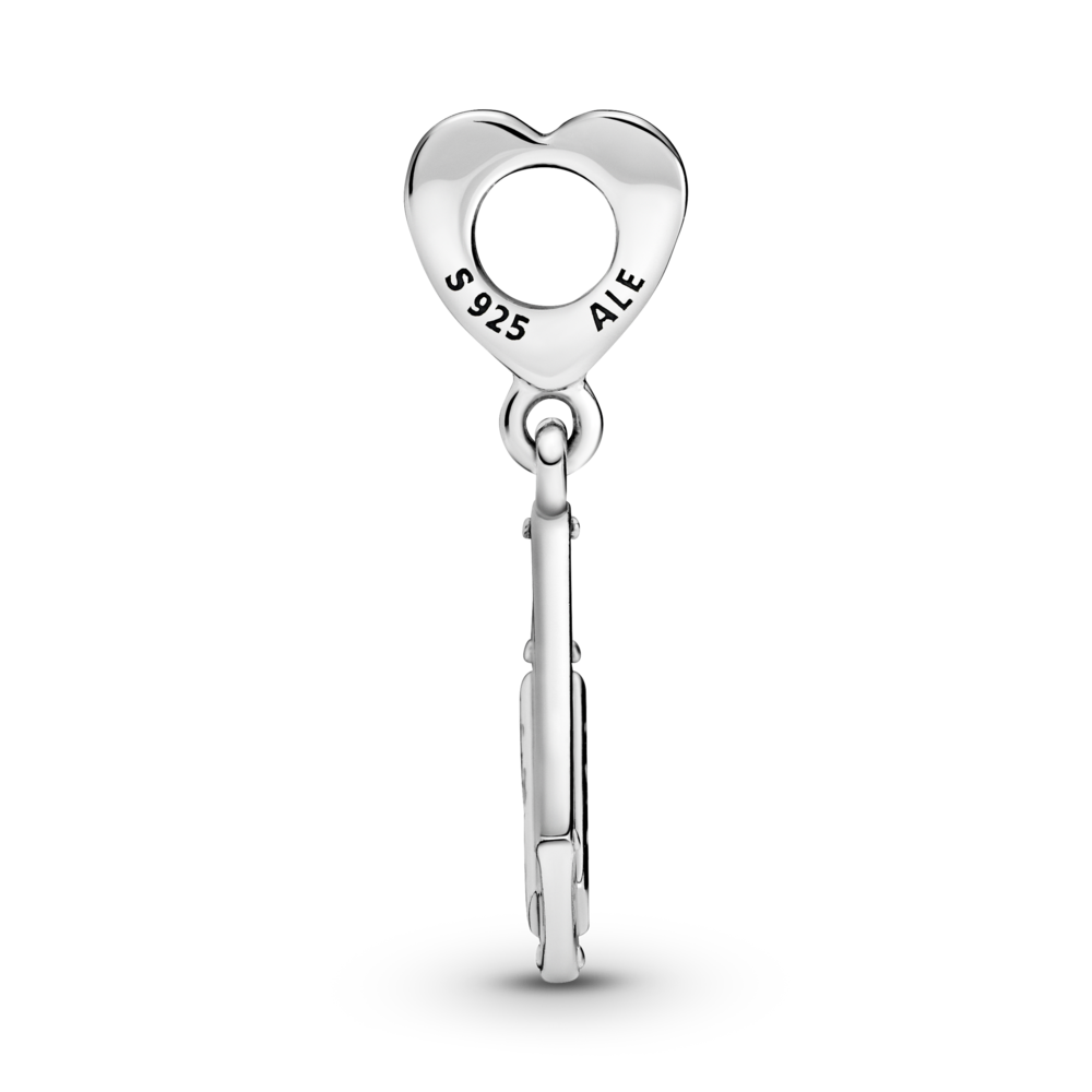 Cassette sterling silver dangle with red enamel