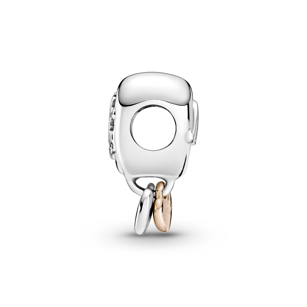 Mum and heart sterling silver and 14k rose gold-plated charm