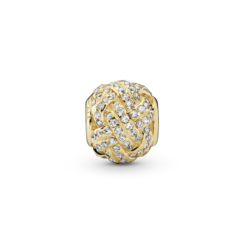 Love knot charm in 14k with CZ