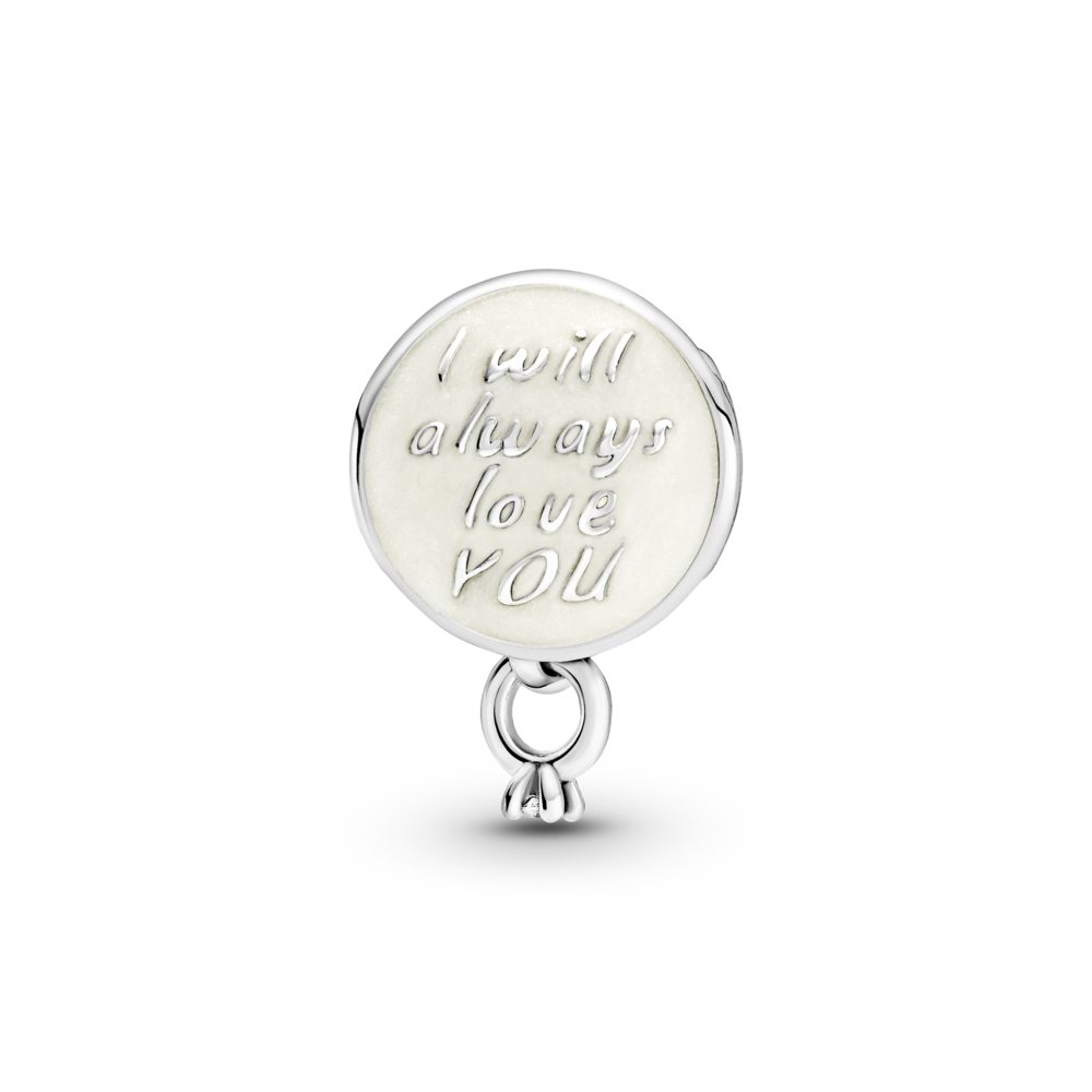 Disney Mickey and Minnie sterling silver charm with CZ and glittery enamel