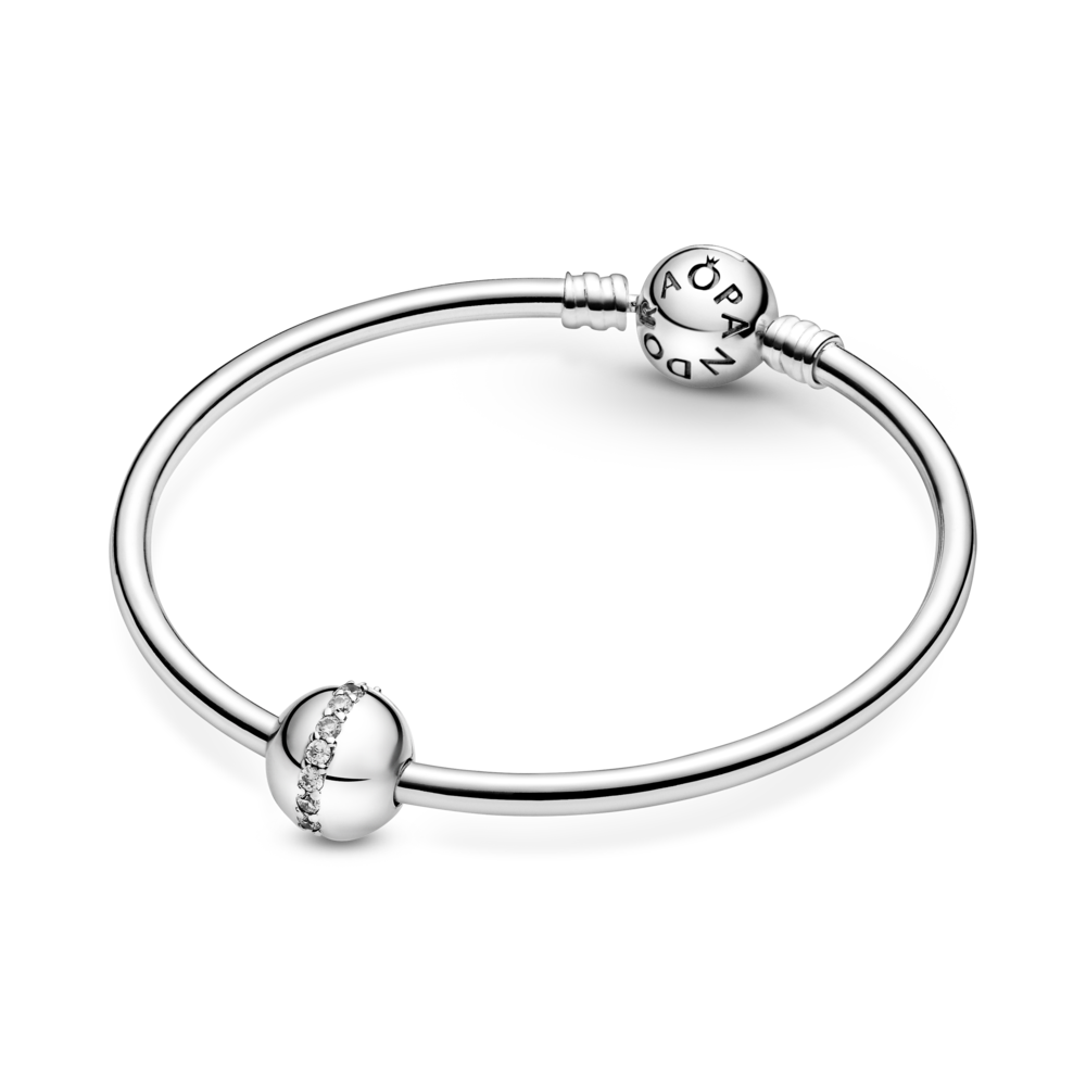 Sterling silver clip with CZ and silicone grip