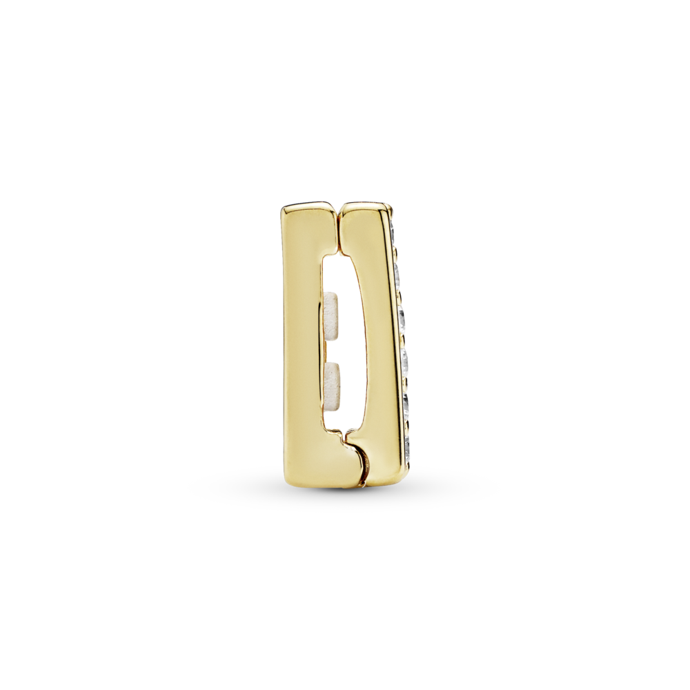 PANDORA Reflexions clip charm in 14k gold-plated with CZ