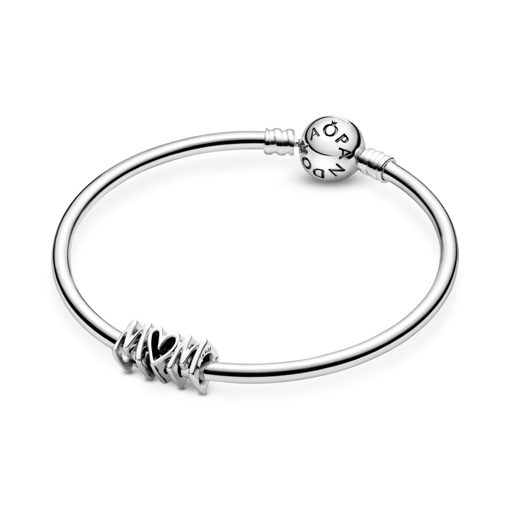 Charm bạc hình chữ Mum