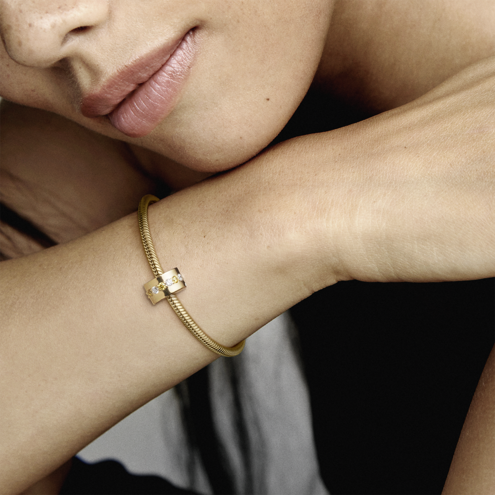 14k gold-plated clip with sunshine yellow and CZ