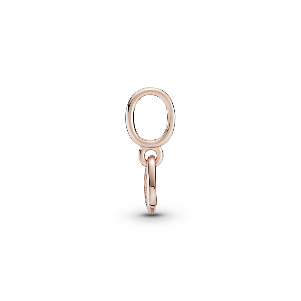 Heart 14k rose gold-plated dangle with red CZ