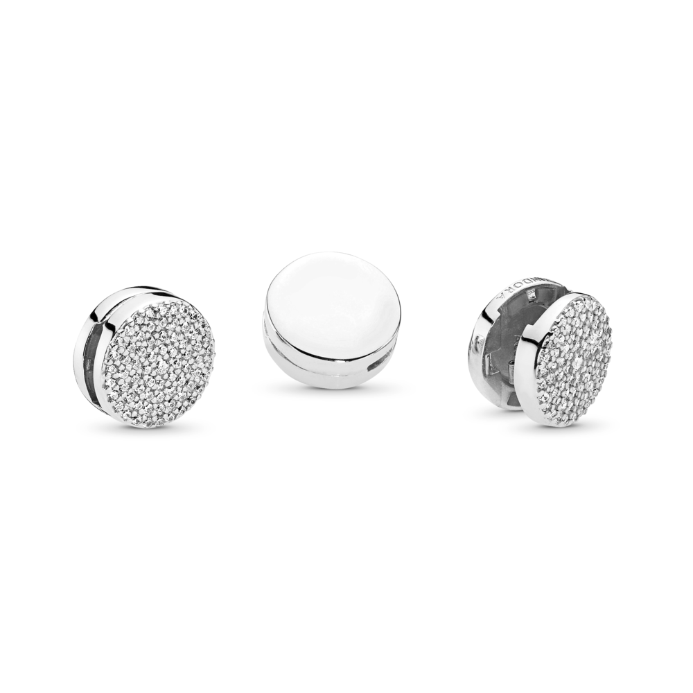 PANDORA Reflexions silver clip charm with CZ