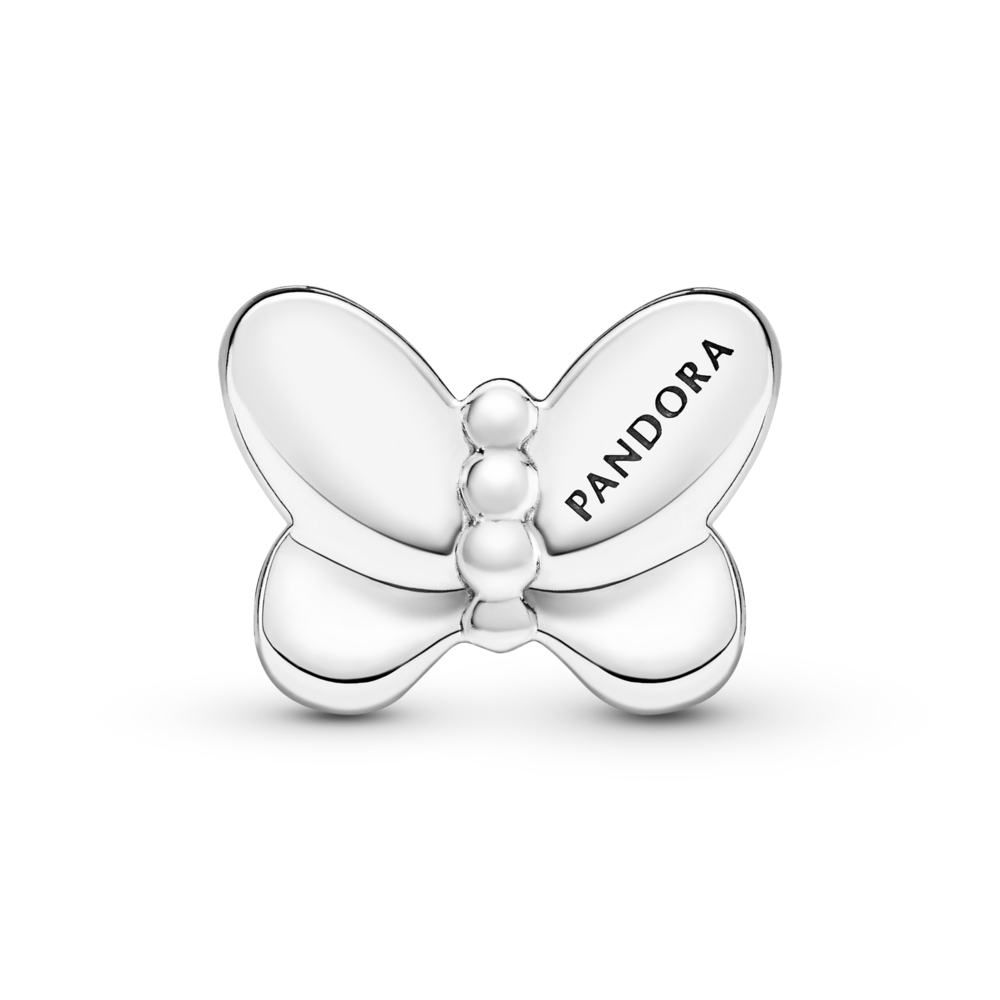 Pandora Reflexions butterfly silver clip charm with honey CZ and rose pink crystal