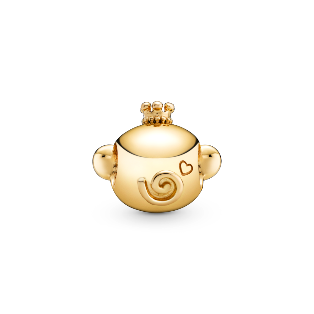 Chinese zodiac monkey 14k gold-plated charm with CZ