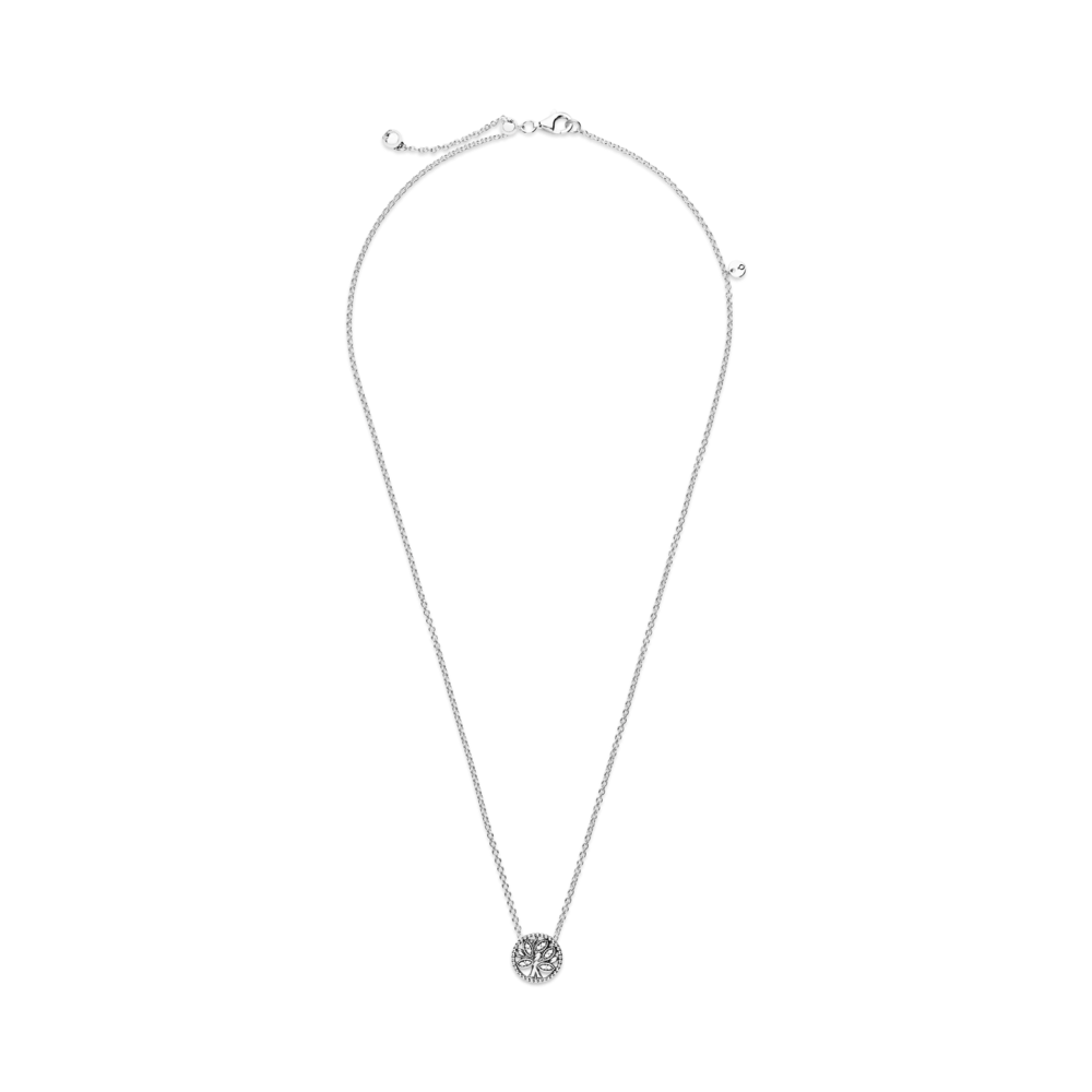 Family tree silver collier with CZ