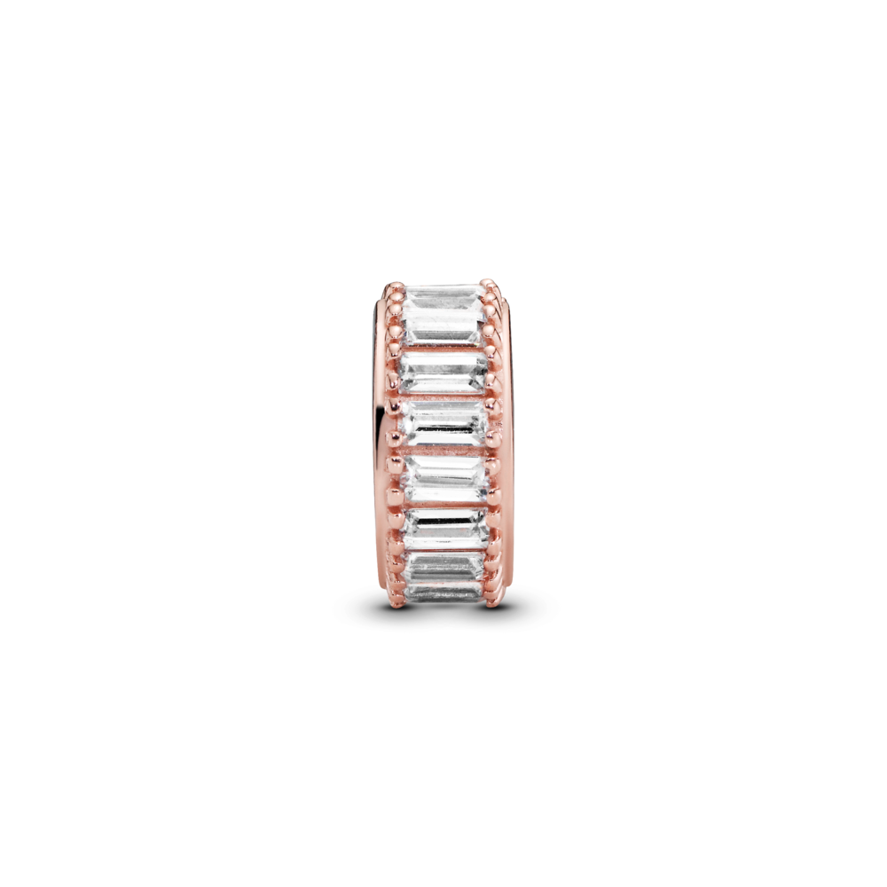 14k rose gold-plated clip with CZ and silicone grip