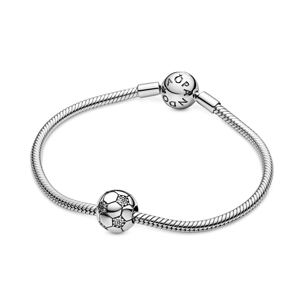 Football sterling silver charm with CZ