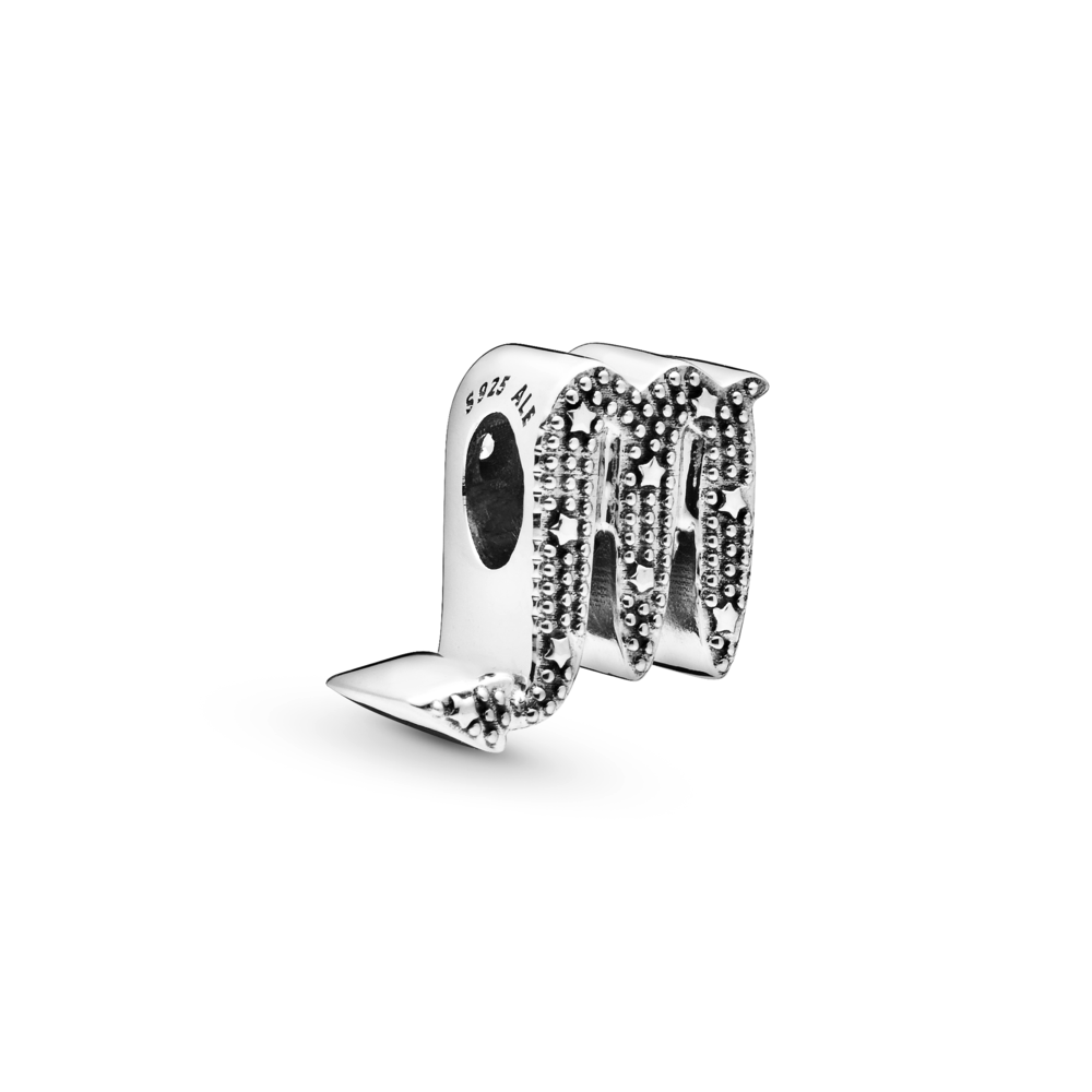 Scorpio sterling silver charm with CZ