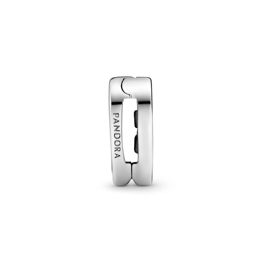 Heart sterling silver clip charm with CZ
