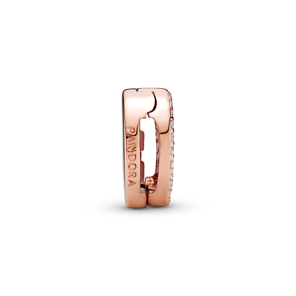 PANDORA Reflexions clip charm in 14k rose gold-plated with CZ