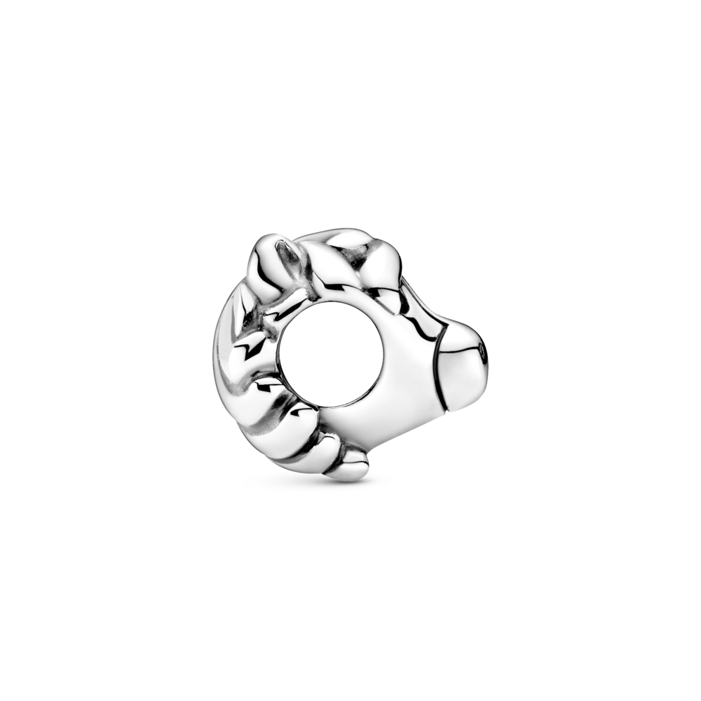 Horse sterling silver charm with black enamel