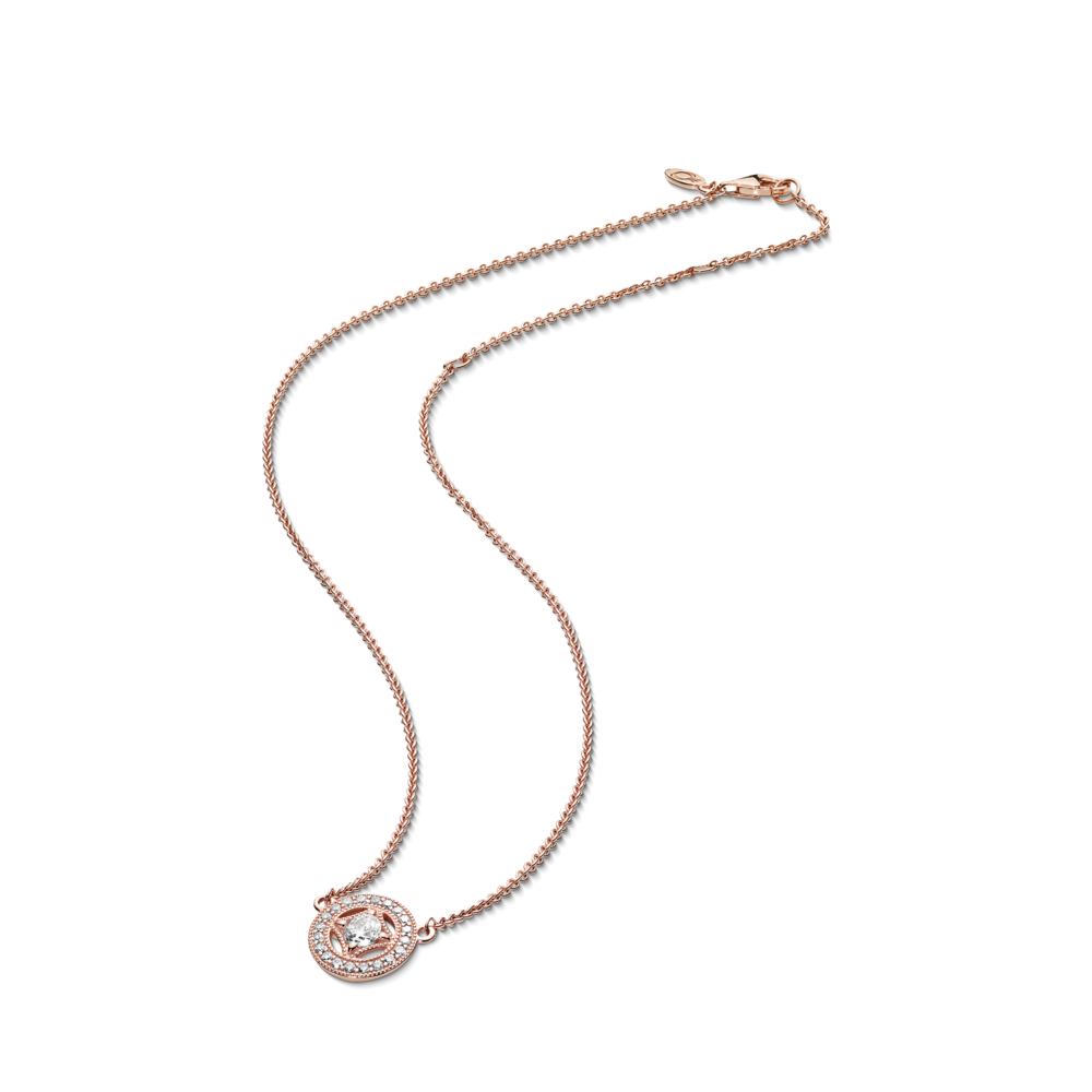 14k rose gold-plated collier with CZ