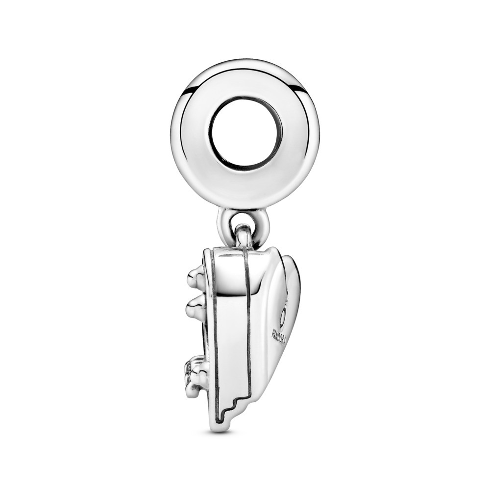 Piano sterling silver dangle with black and white enamel