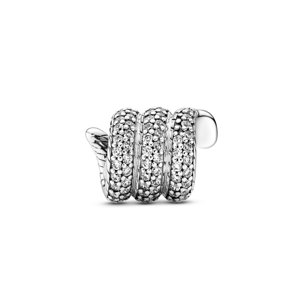Snake sterling silver charm with CZ