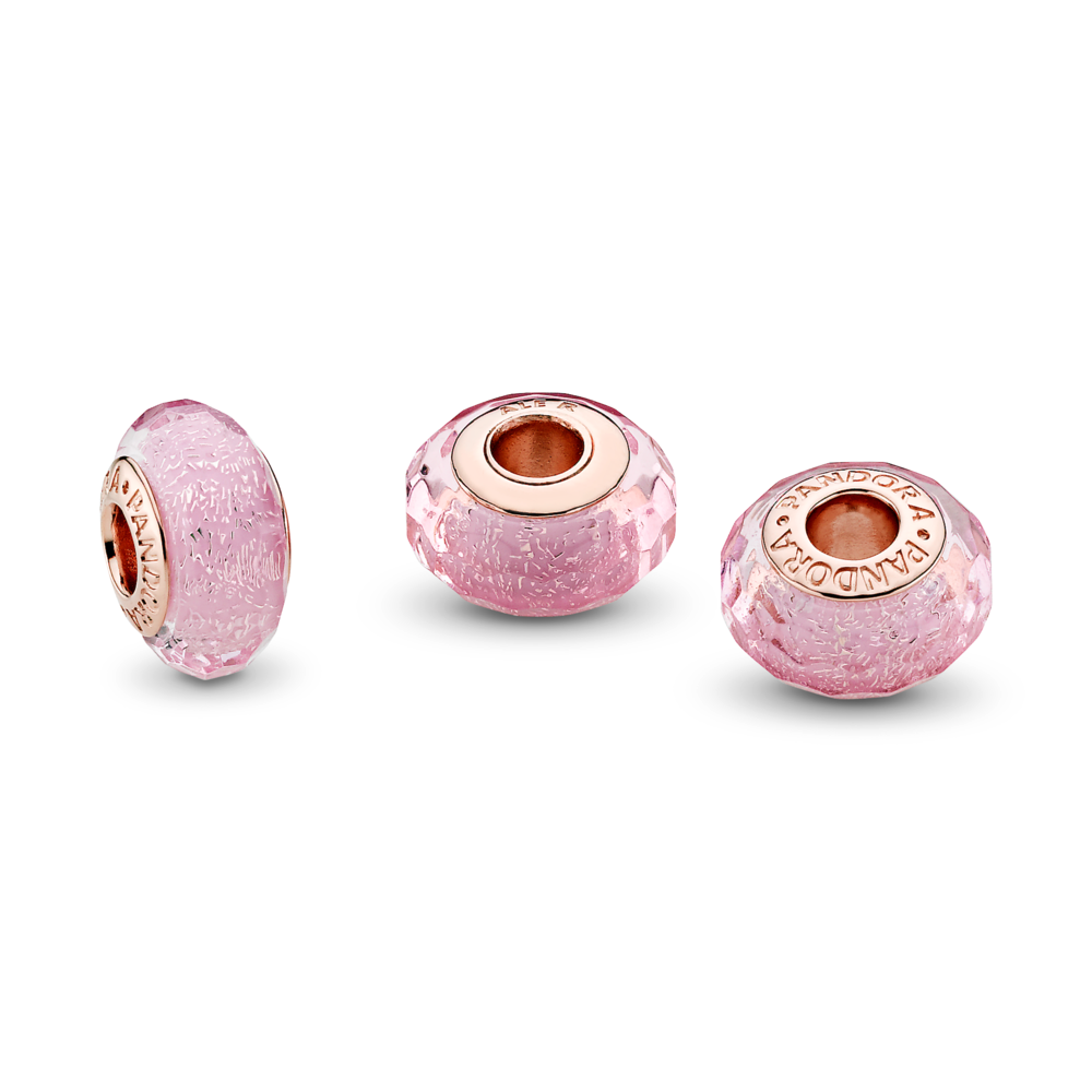 Faceted Pink Murano Glass Charm