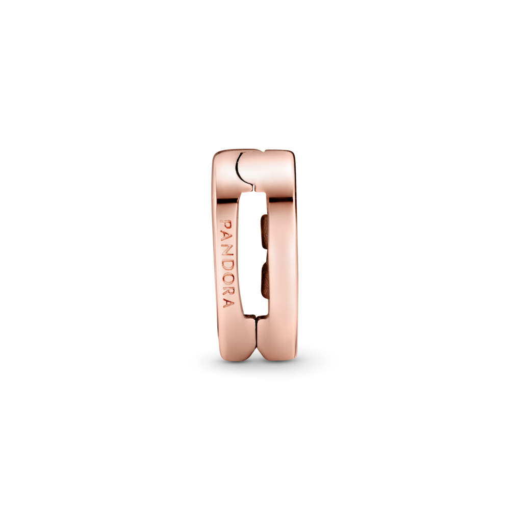 Heart 14k rose gold-plated clip charm with CZ