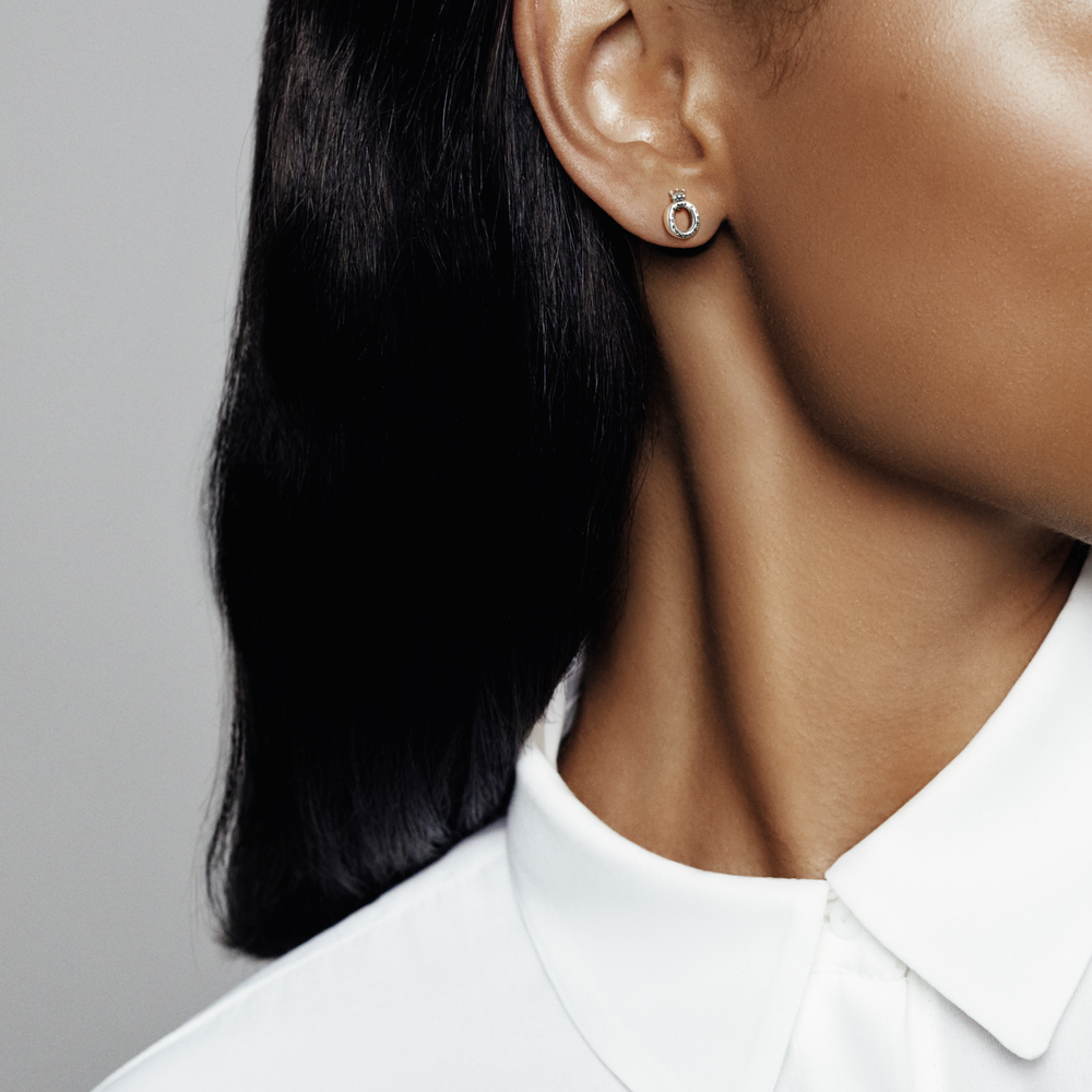 Polished Crown O Stud Earrings