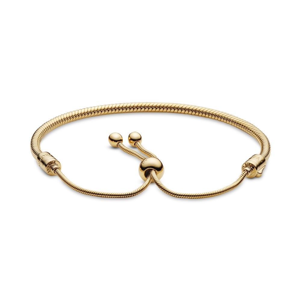 Snake chain 14k gold-plated bracelet with CZ