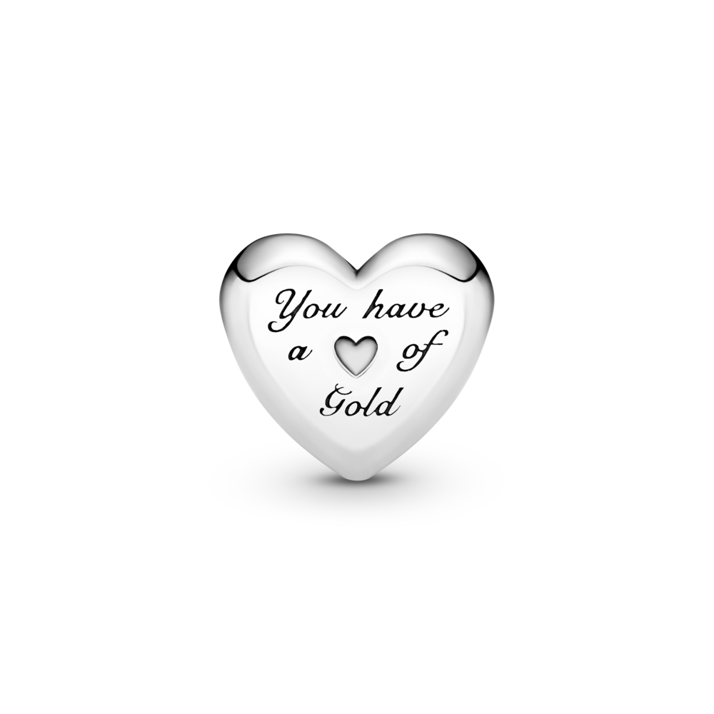 Heart sterling silver and 14k gold charm
