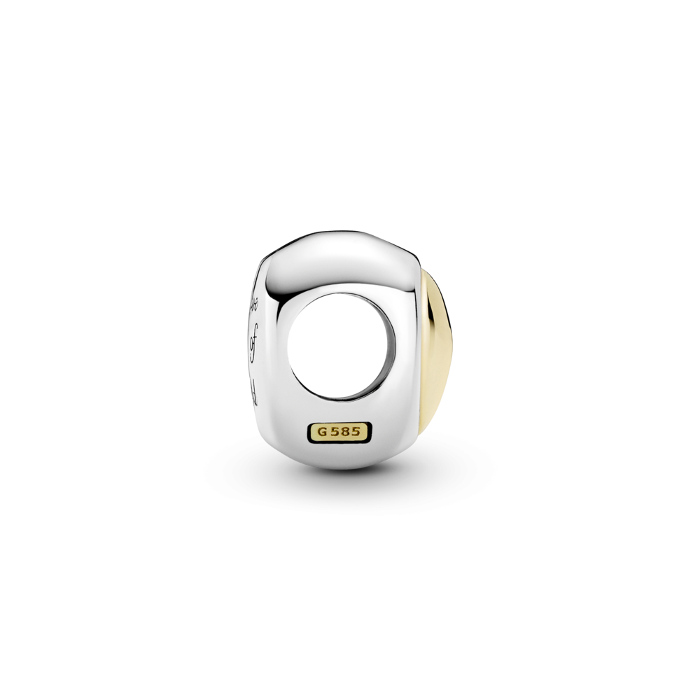 Heart sterling silver and 14k gold charm