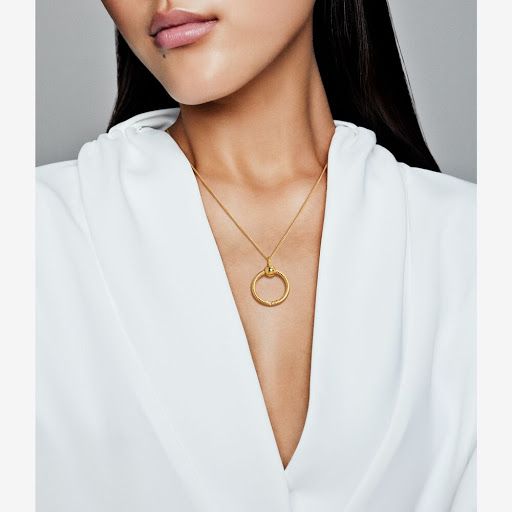 Small 14k gold-plated O Pendant