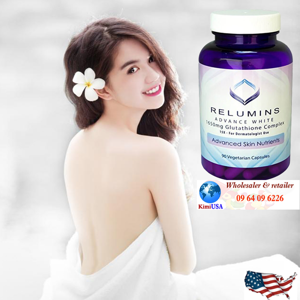  Viên uống trắng da, nuôi dưỡng da Relumins 1650mg Glutathione 90 viên của Mỹ 