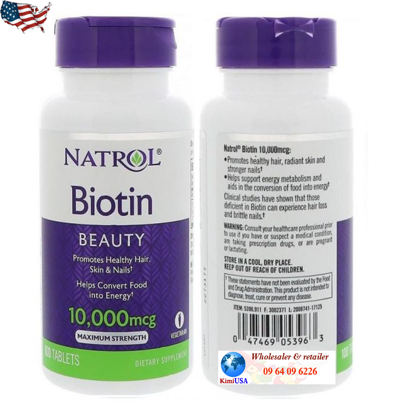  Natrol Biotin 10000 mcg - hỗ trợ mọc tóc của Mỹ 