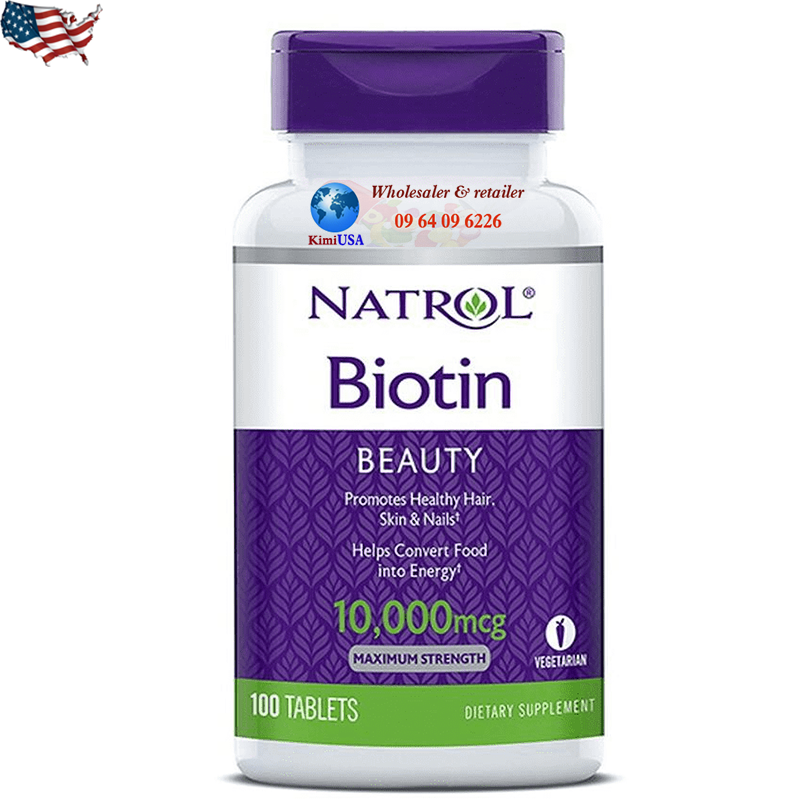  Natrol Biotin 10000 mcg - hỗ trợ mọc tóc của Mỹ 