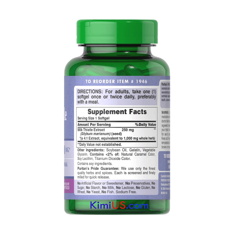 Milk Thistle Extract Puritan’s Pride 1000mg 180 viên - GG