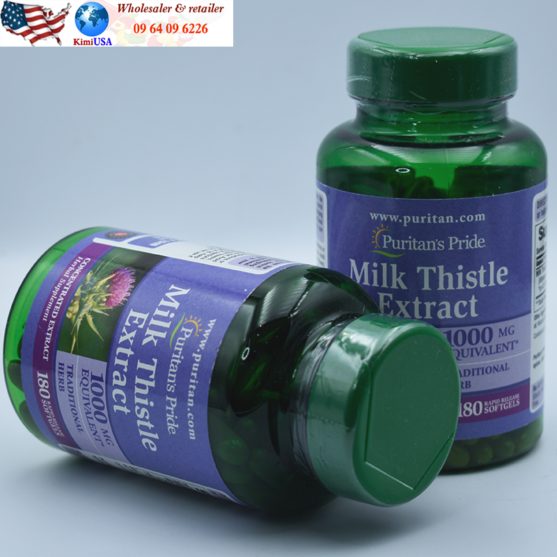 Milk Thistle Extract Puritan’s Pride 1000mg 180 viên - Viên uống bổ gan của Mỹ