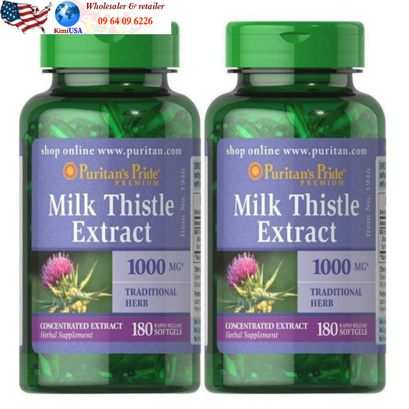  Milk Thistle Extract Puritan’s Pride 1000mg 180 viên - Viên uống bổ gan của Mỹ 