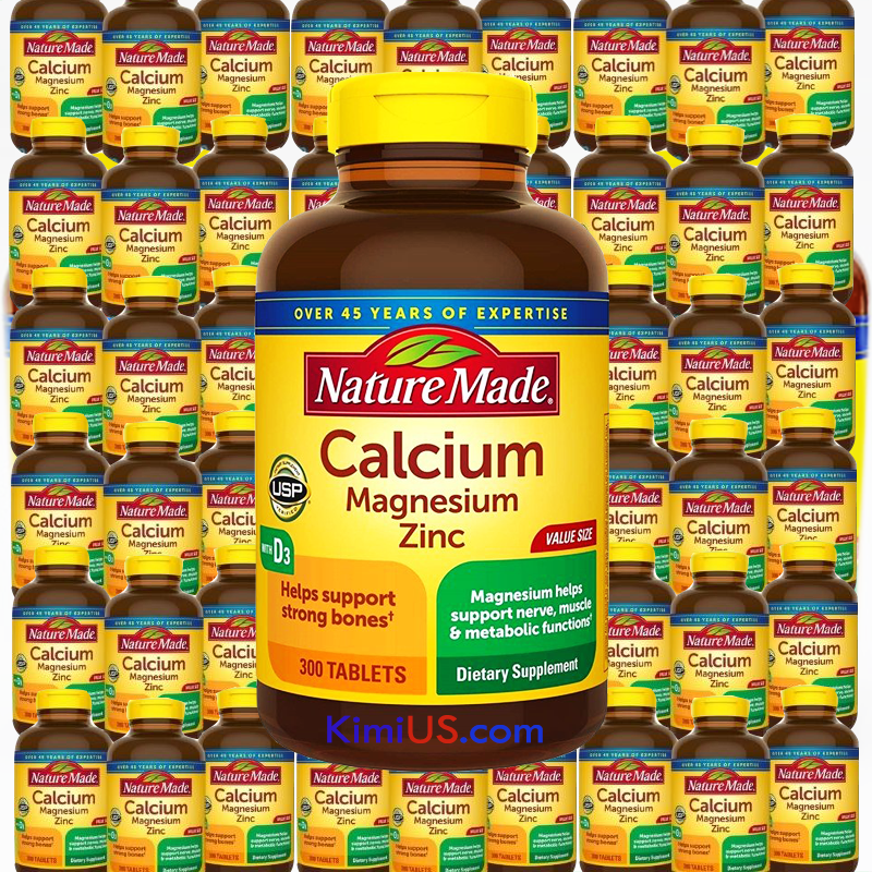 Viên uống Nature Made Calcium Magnesium Zinc 300 viên - Ngăn ngừa loãng xương của Mỹ