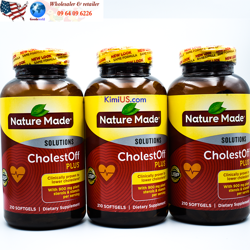  CholestOff Plus Nature Made 210v - Viên uống giảm Cholesterol, hỗ trợ tim mạch của Mỹ 