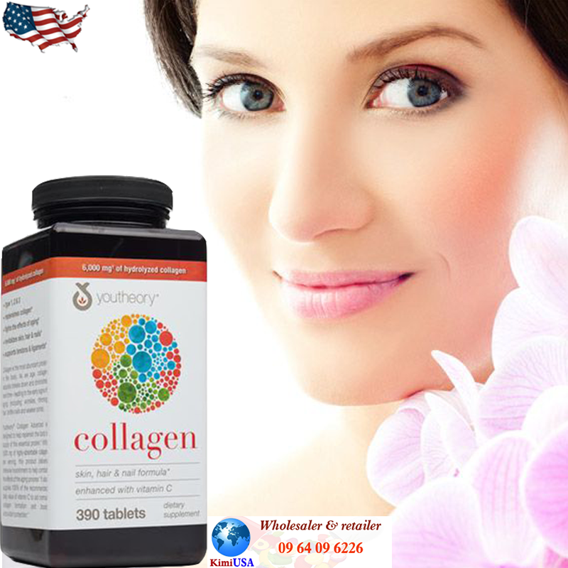 Collagen Youtheory Type 1,2&3 390 viên - Viên uống trắng da, chống lão hóa da, tàn nhang, bổ xương khớp của Mỹ