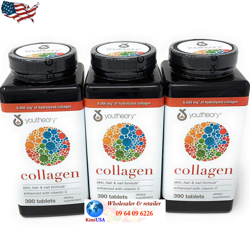Collagen Youtheory Type 1,2&3 390 viên - Viên uống trắng da, chống lão hóa da, tàn nhang, bổ xương khớp của Mỹ