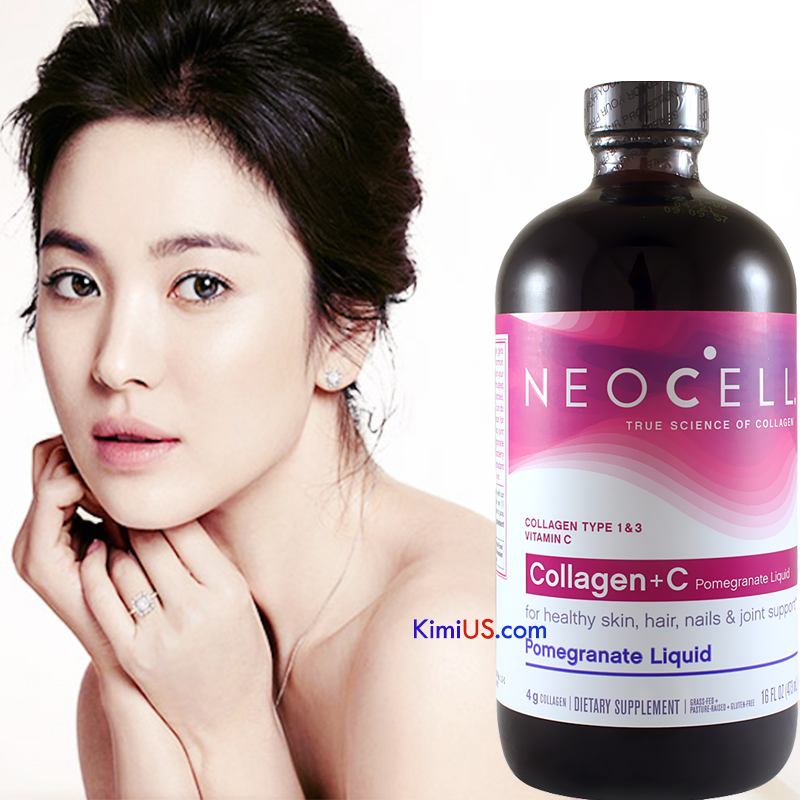  Nước collagen lựu làm chậm trình LH da - Neocell Collagen +C  473ml của Mỹ - GG 