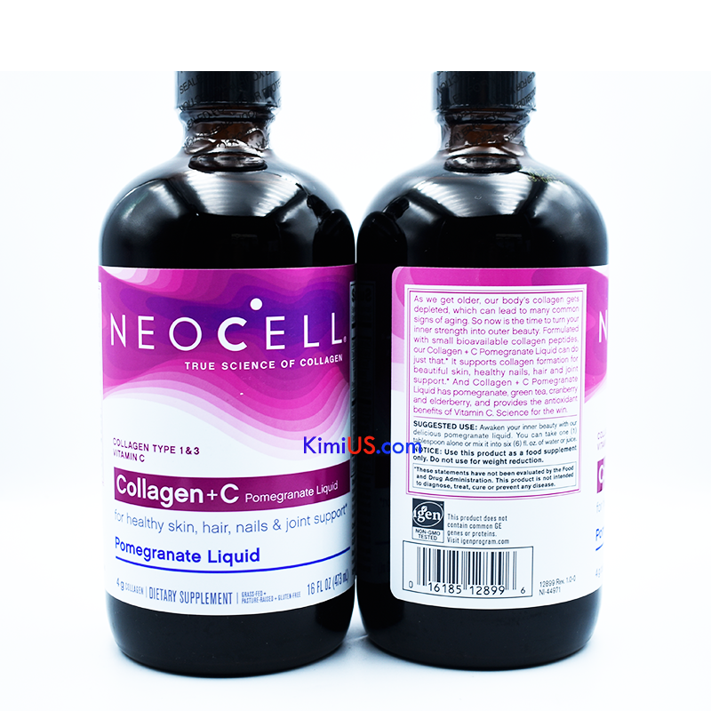 Nước collagen lựu làm chậm trình LH da - Neocell Collagen +C 473ml của Mỹ - GG