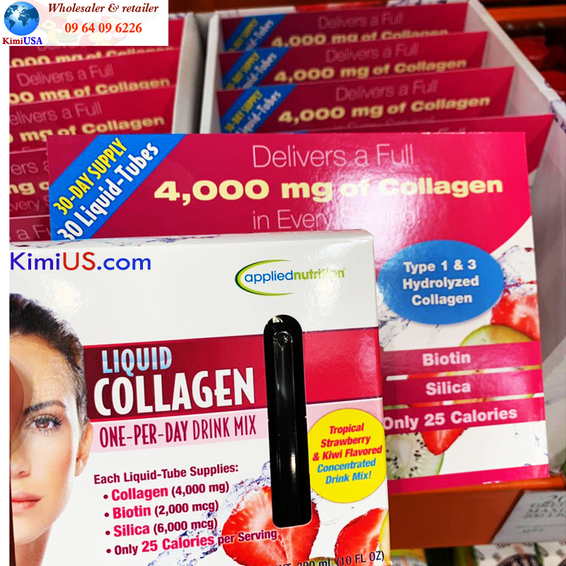 Nước uống đẹp da Liquid Collagen 4000mg 30 tuýp của Mỹ - GG