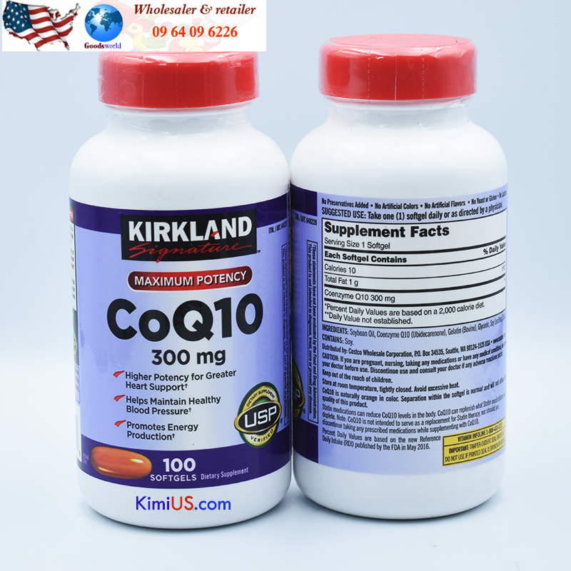 CoQ10 300mg Kirkland 100v - Viên uống hỗ trợ tim mạch tốt nhất của Mỹ