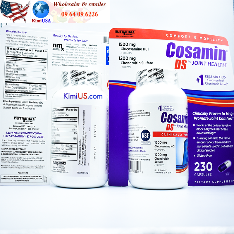 Cosamin DS For Joint Health 230v - Viên uống phục hồi và nuôi dưỡng sụn khớp hàng đầu của Mỹ